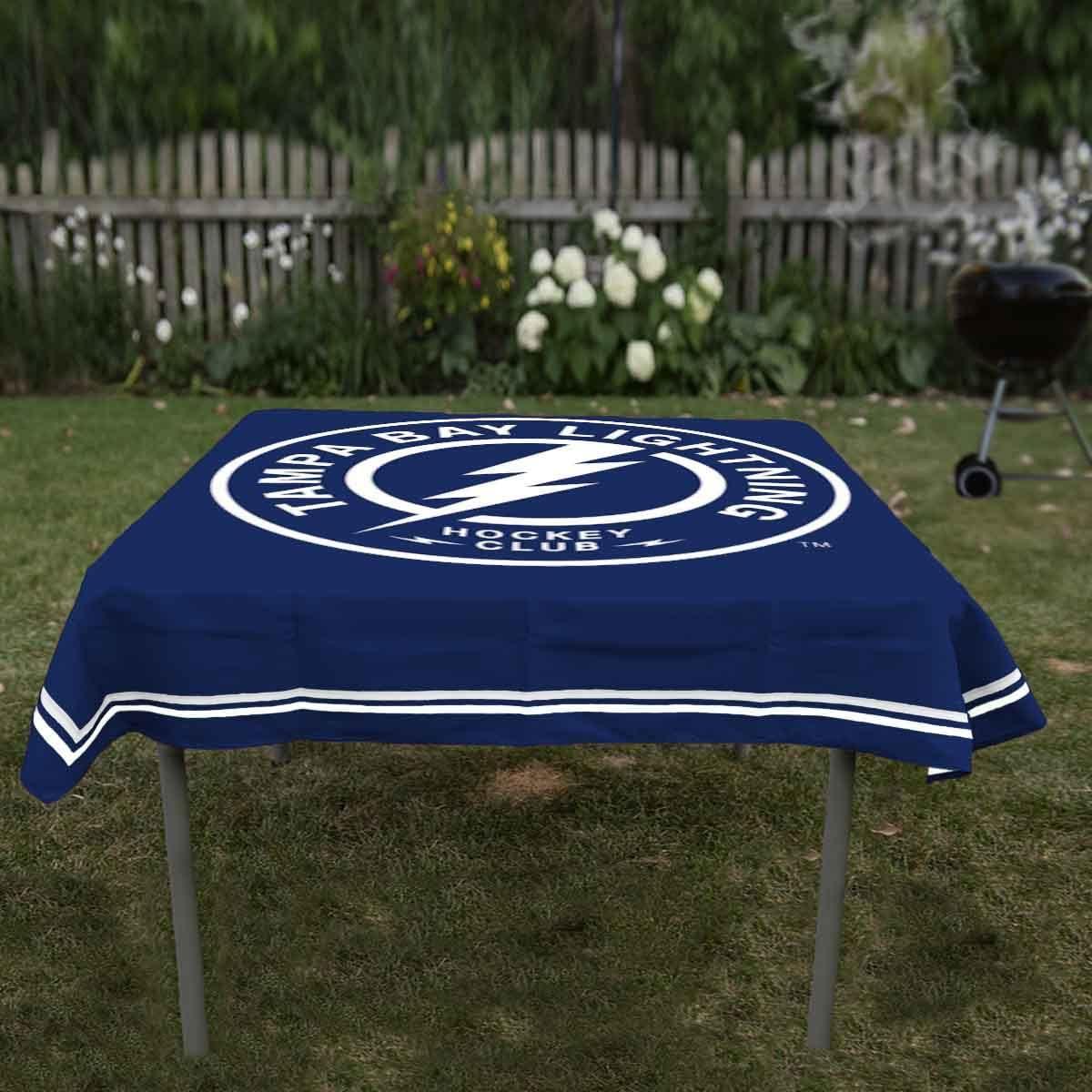 Tampa Bay Lightning Blue Polyester Logo Tablecloth