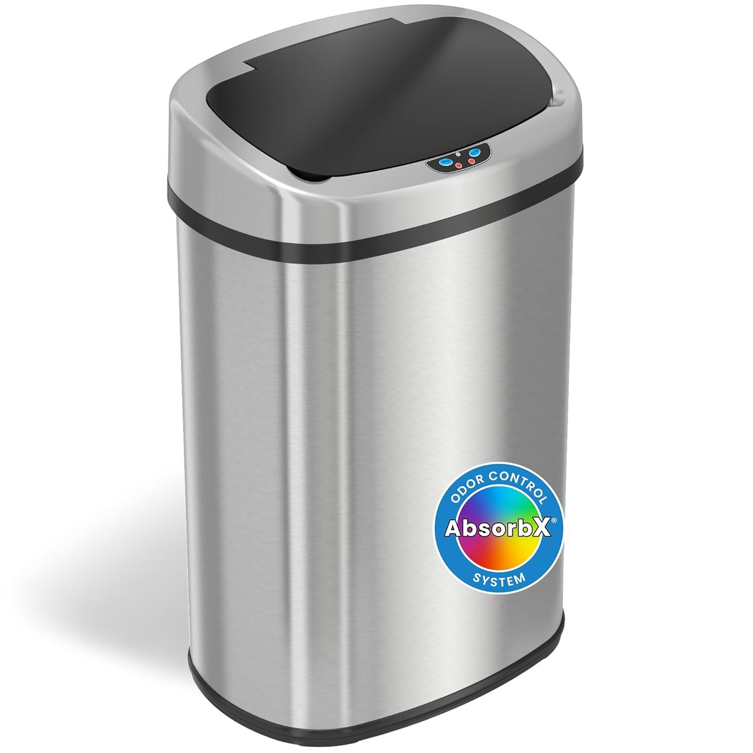 iTouchless Deodorizer Stainless Steel 13 Gallon Motion Sensor Trash Can & Reviews | Wayfair