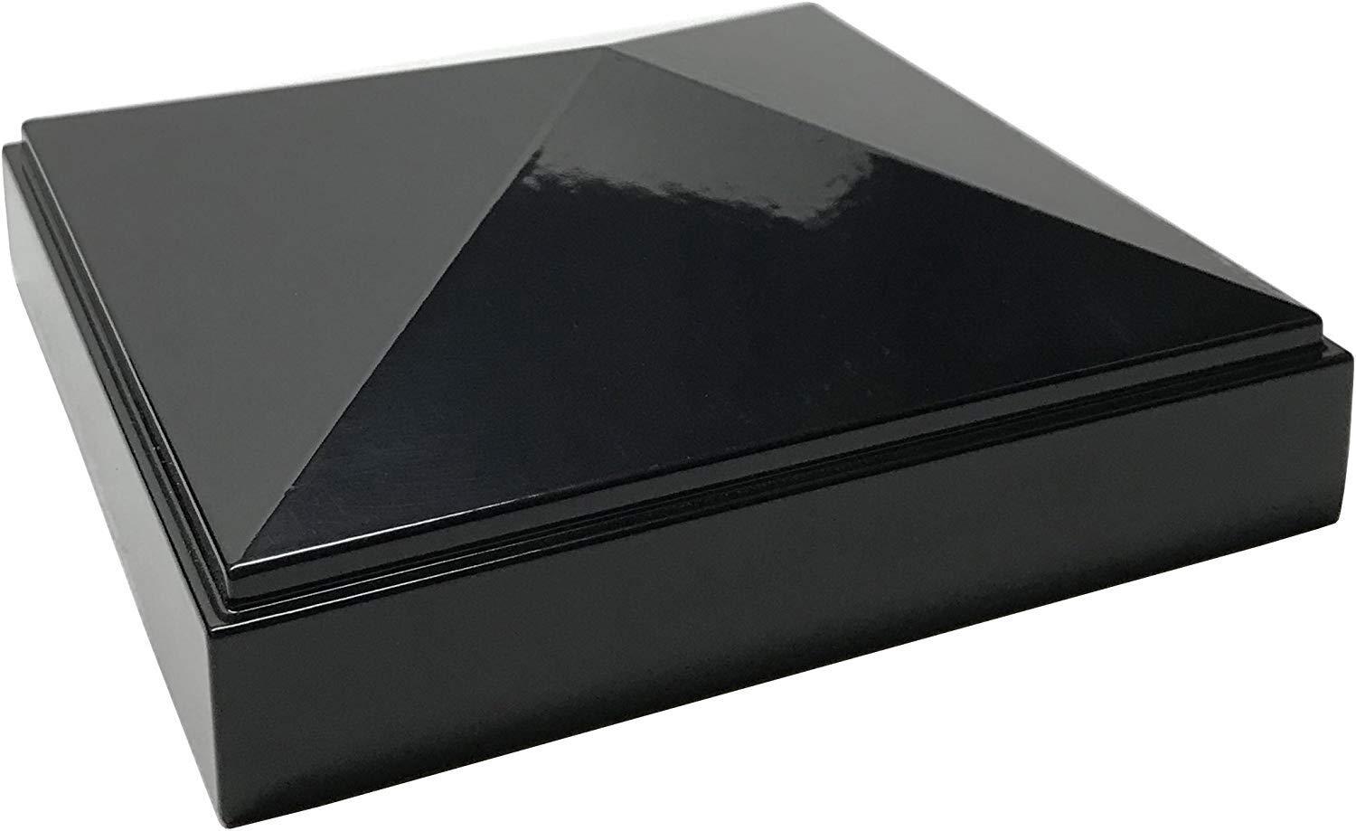 Tapa de Poste Piramidal de Aluminio de 4" x 4" para Postes de Metal - Ajuste a Presión - Negro