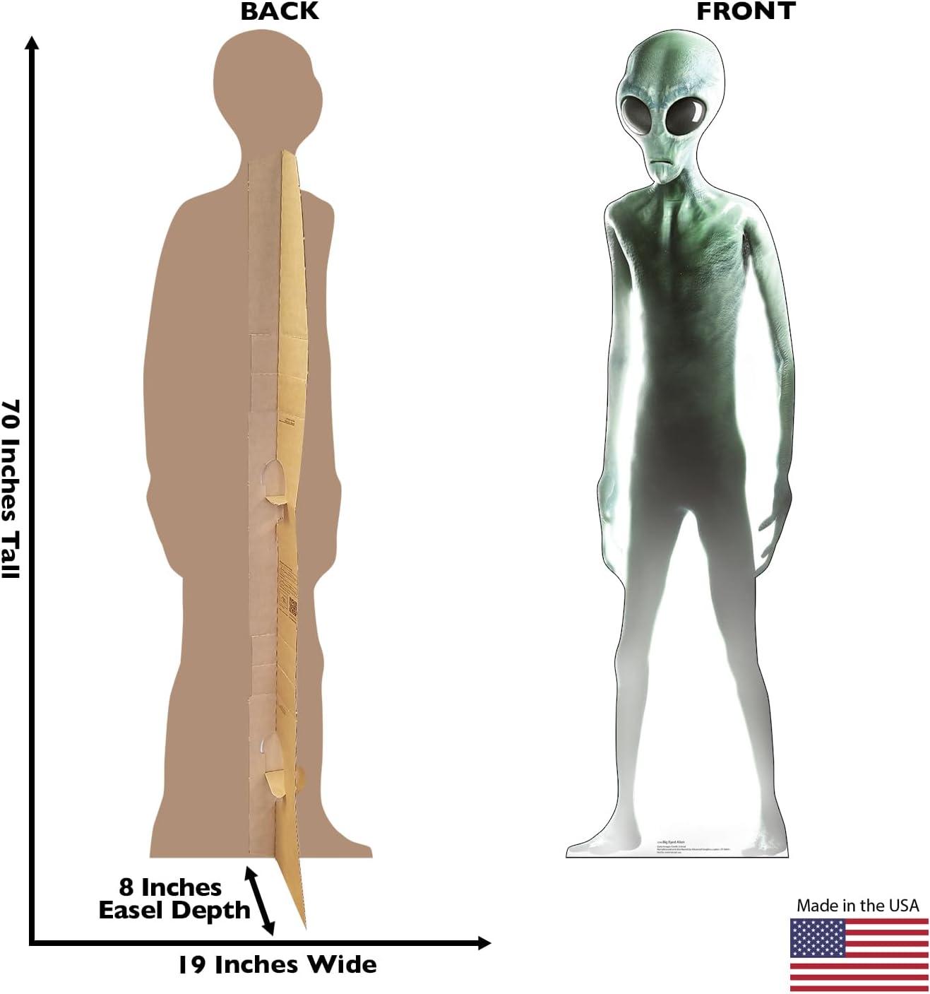 Life-Size Green Big-Eyed Alien Cardboard Standup