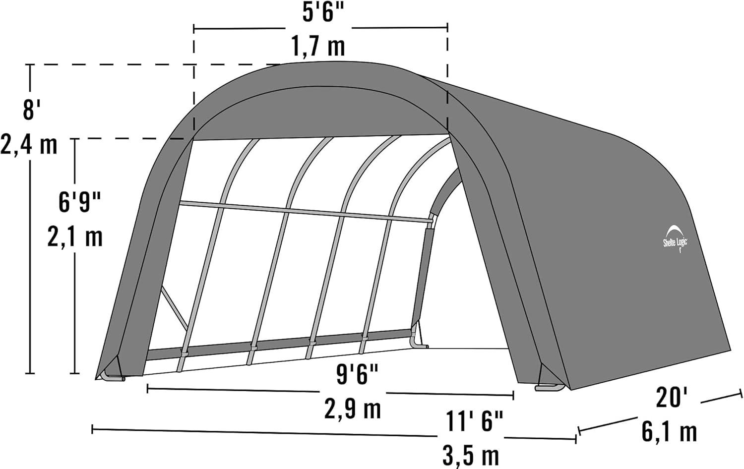 ShelterLogic Round Style Shelter, Green Cover