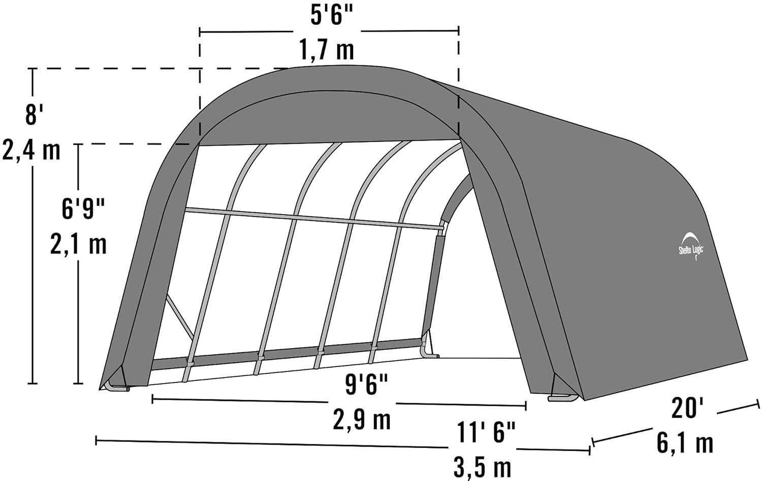 ShelterLogic Round Style Shelter, Green Cover