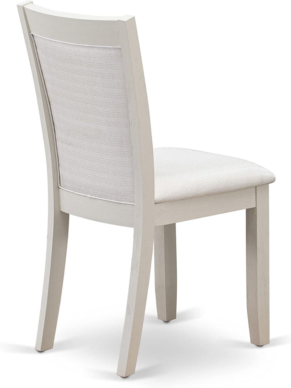 High-Back Parsons Side Chair Set in Cream Linen and Linen White