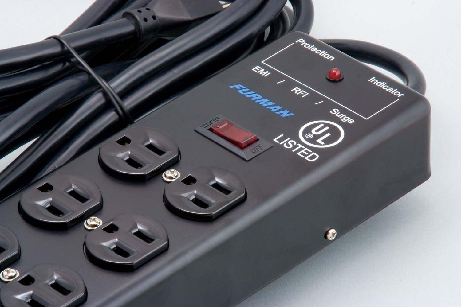 Furman Black 6-Outlet Surge Protector Power Strip