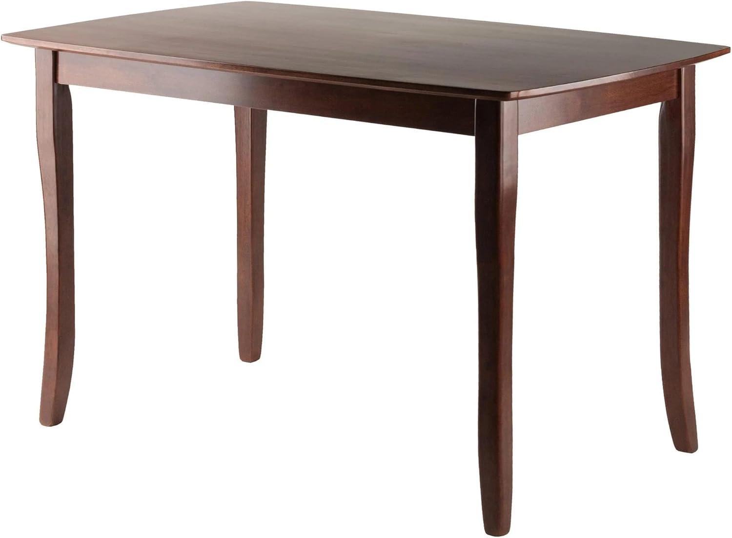 Winsome Inglewood Dining Table Walnut: Modern Rectangle Kitchen Table for 4, Wood Frame & Surface