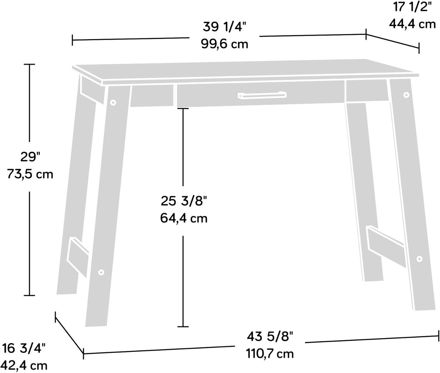 Sauder Beginnings Writing Desk with Drawer, Silver Sycamore Finish