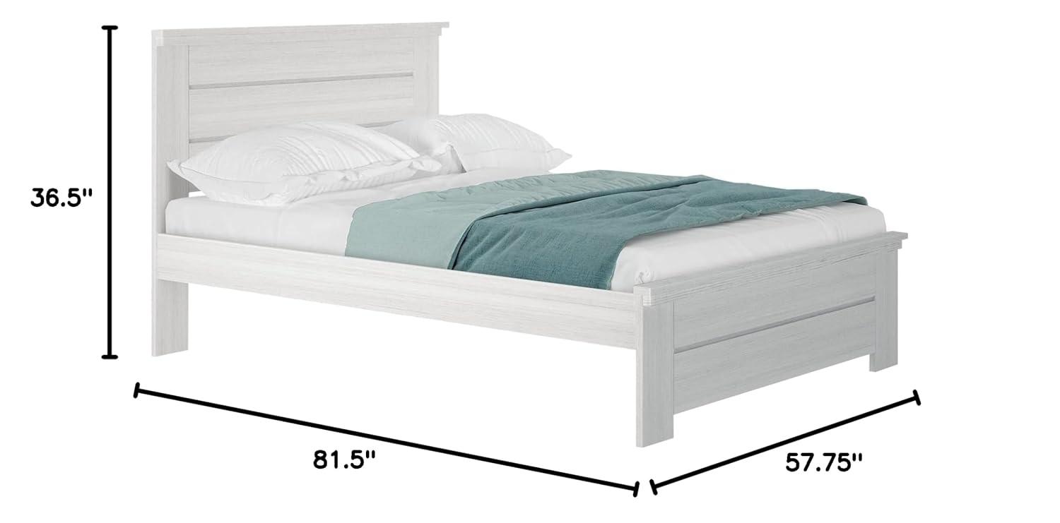 Plank+Beam Farmhouse Full Size Bed Frame with Headboard, Solid Wood Platform Bed