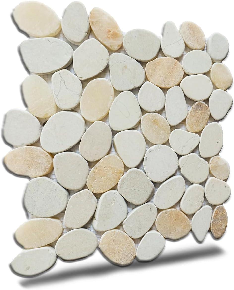 Hawaii 12" x 12" Natural Stone Pebbles Mosaic Wall & Floor Tile