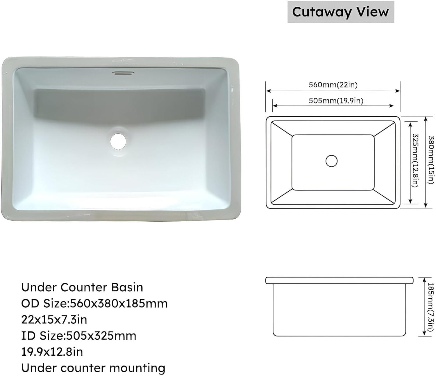43" Bathroom Vanity Top with Ceramic Undermount Sink & Backsplash,Carrara Gold Sintered Stone Counter Top, 3 Holes Vanity Sink Top
