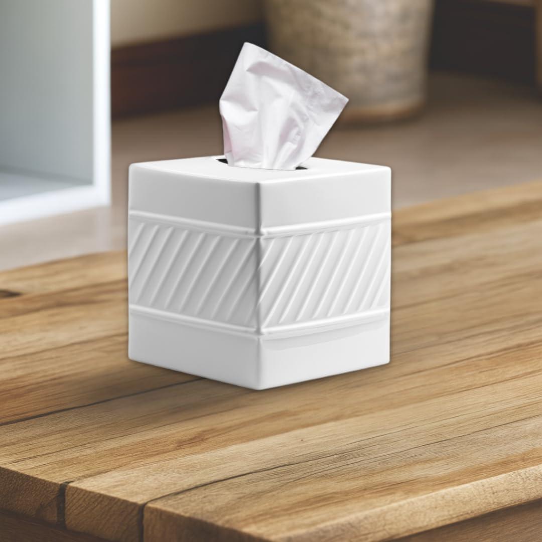 Monarch Abode Wave Embossed Metal Tissue Box Cover