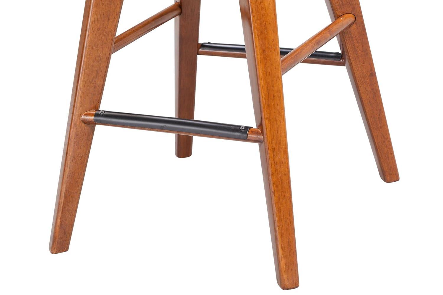 Boraam Bali 24" Backless Swivel Wood Counter Stool, Walnut Finish