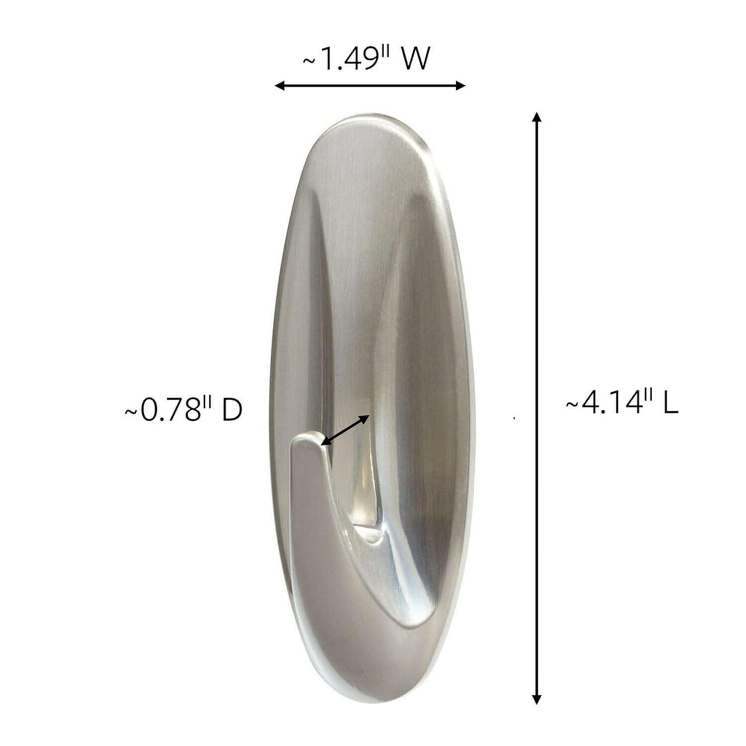 Command Large Designer Nickel Hook : Wall Hooks, Large Command Hooks, Silver, 5 lb Capacity, Decorative, Painted Finish