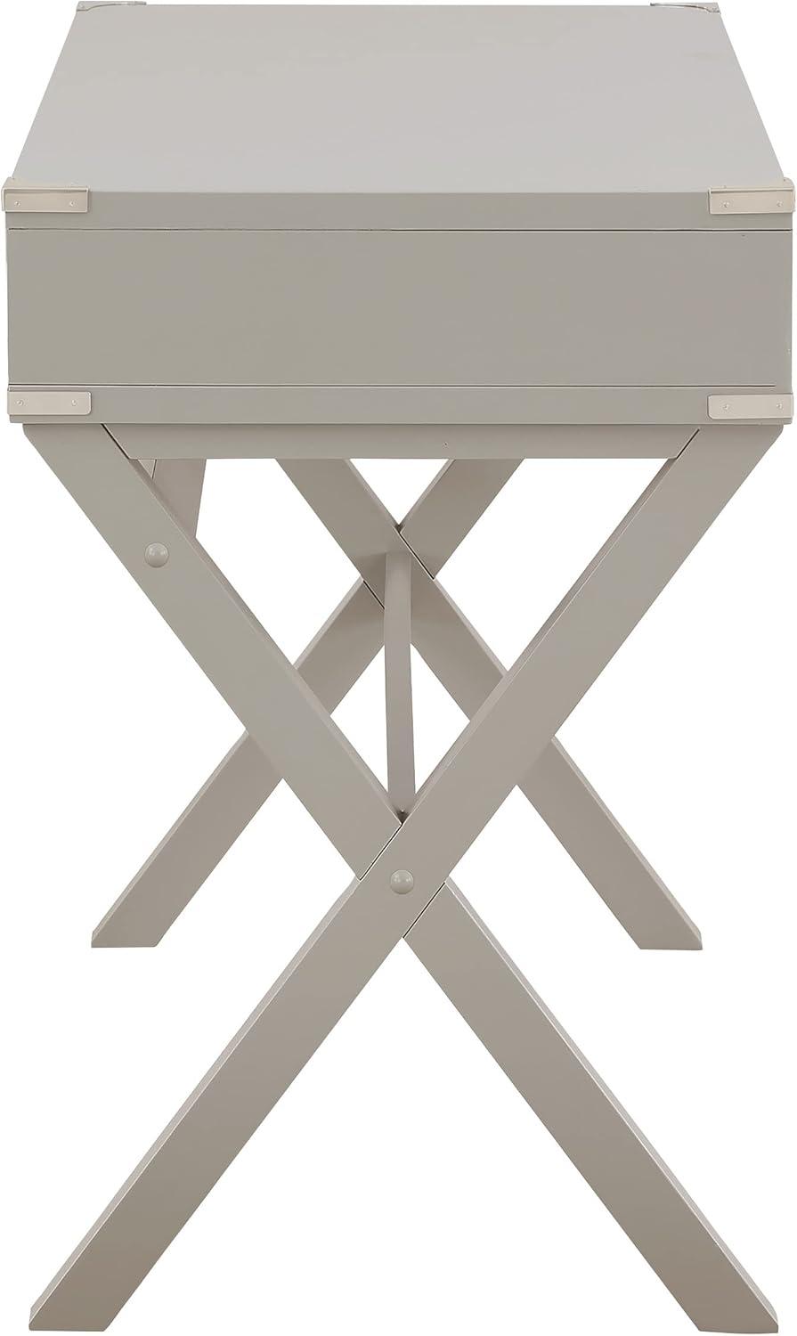 Wellington 46" Engineered Wood Desk with Power in Gray Finish