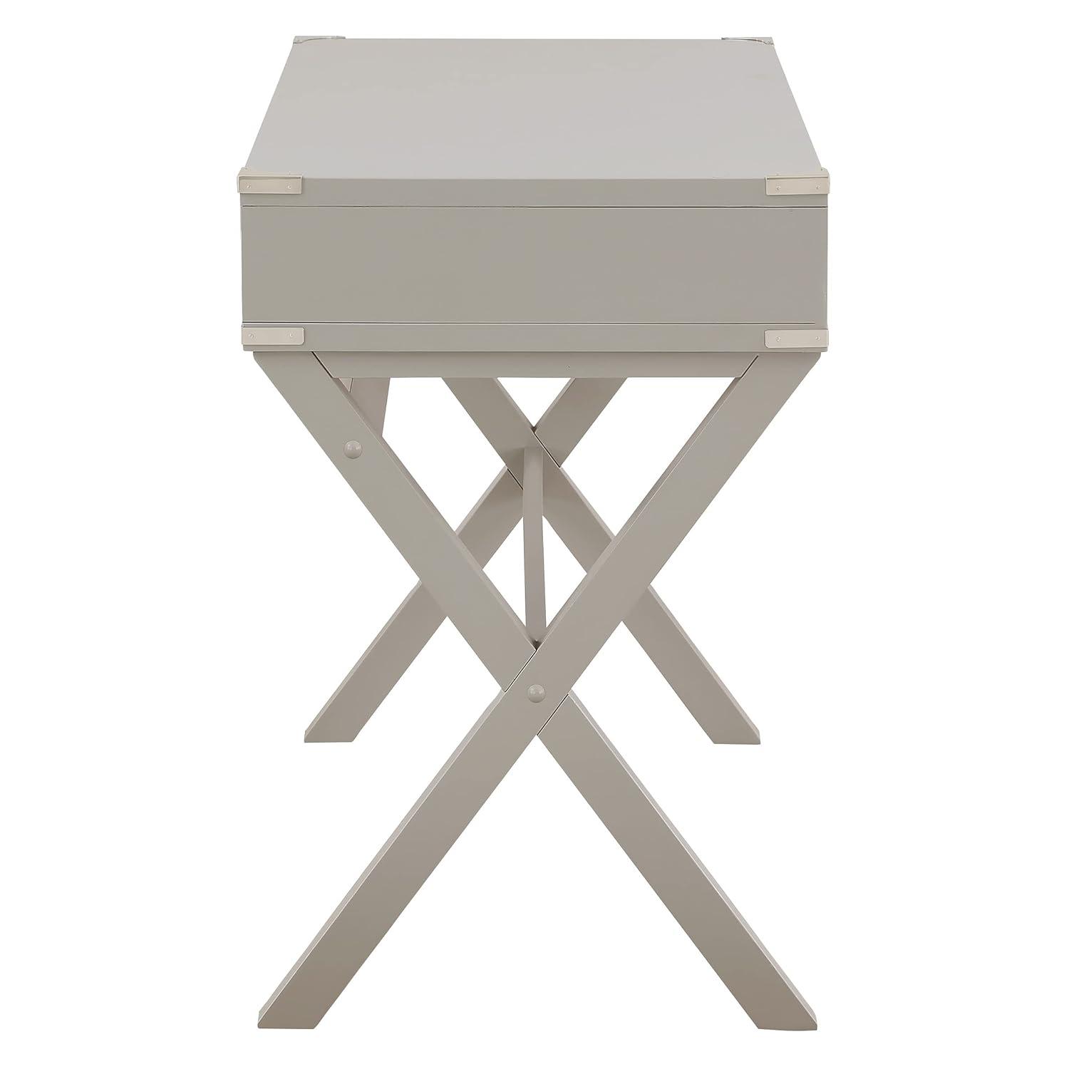 Wellington 46" Engineered Wood Desk with Power in Gray Finish