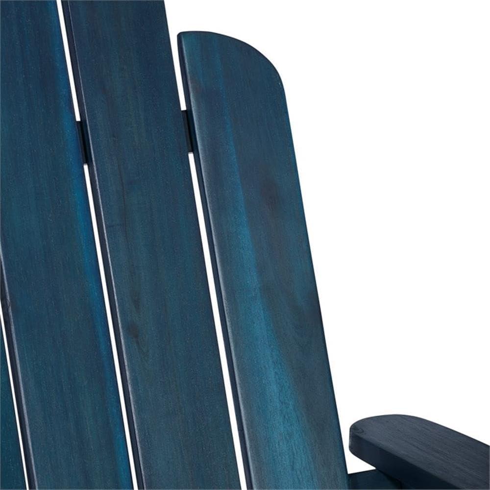 Navy Blue Solid Acacia Wood Outdoor Adirondack Chair