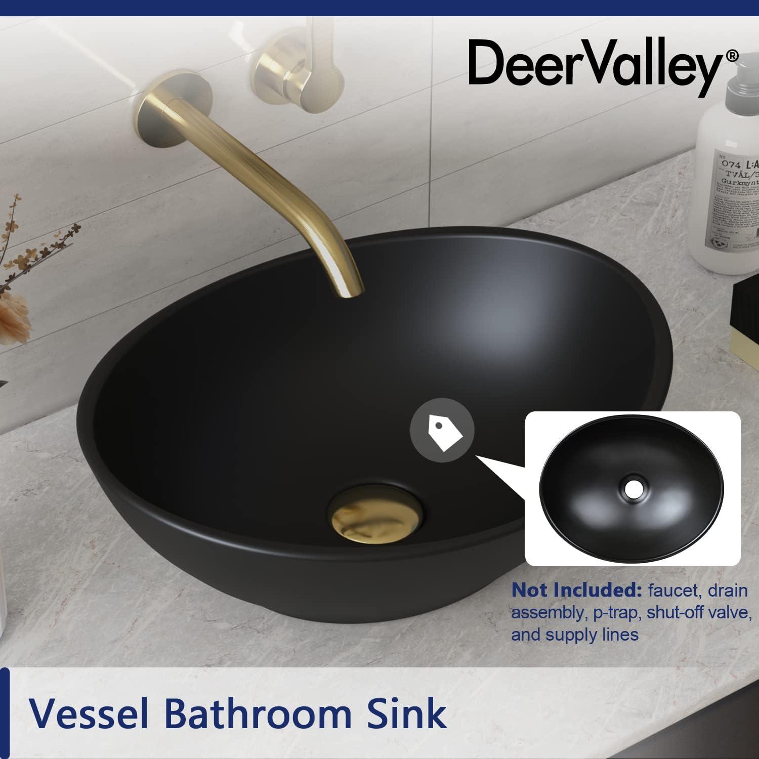 DeerValley Horizon 16" x 13'' Oval Vitreous China Vessel Bathroom Sink