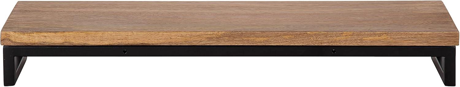 Lankford 24" Natural Wood and Black Modern Floating Wall Shelf