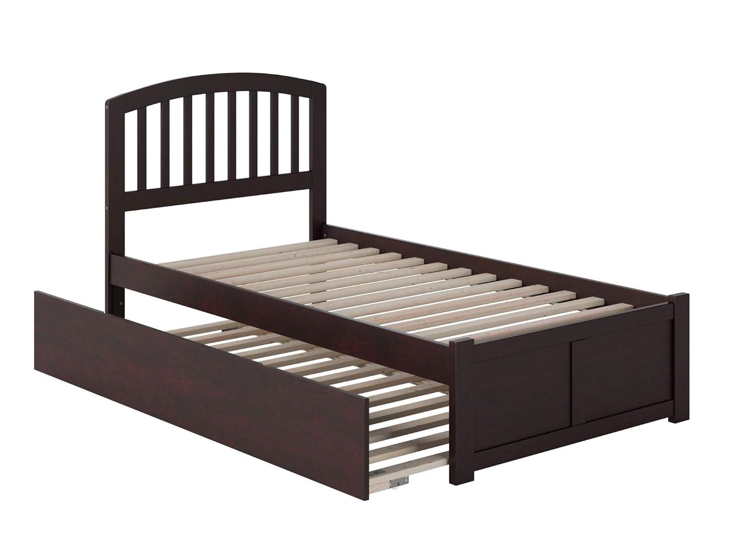 Richmond Twin Extra Long Bed with Footboard and Twin Extra Long Trundle in Espresso