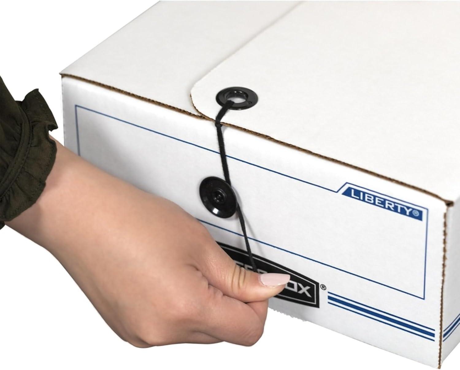 Bankers Box® Liberty Check/Deposit Slip Storage Box, 9 x 23 x 4, WE/BE, 12/Carton