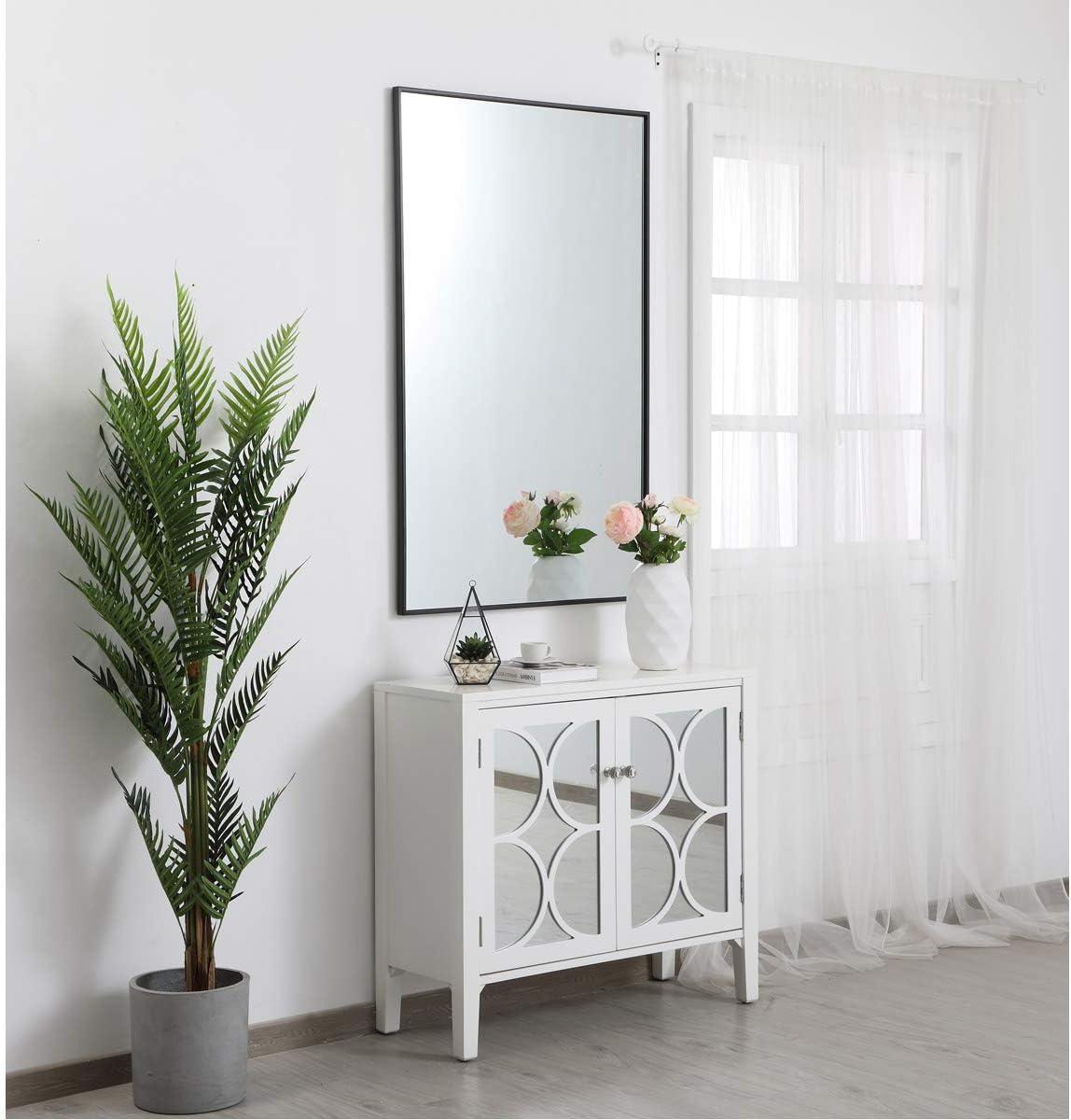 Metal frame rectangle mirror 30 inch in Black