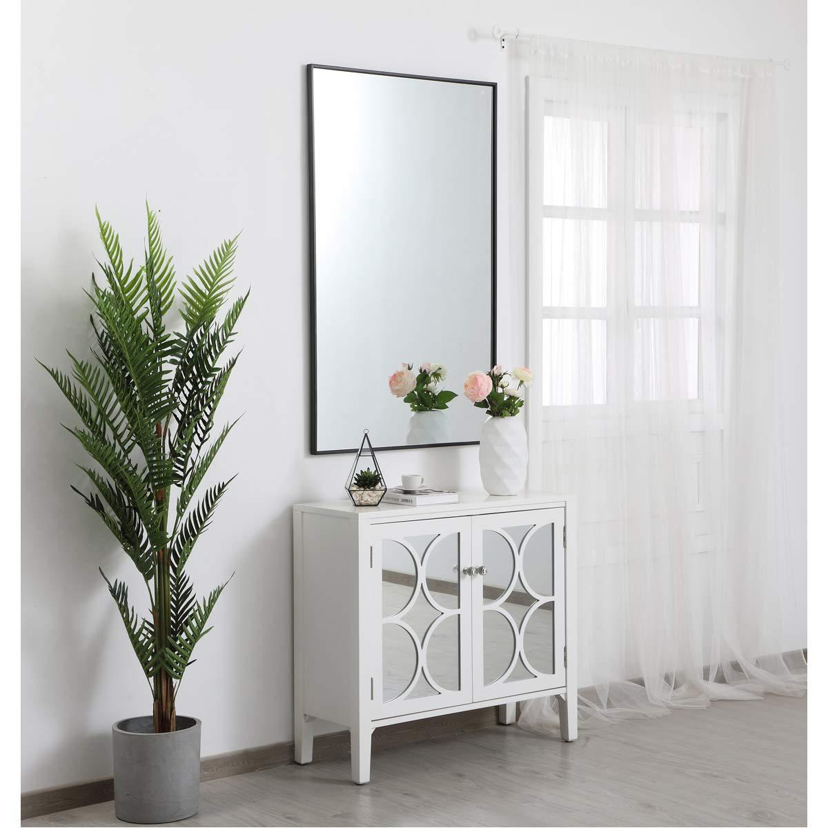 Metal frame rectangle mirror 30 inch in Black