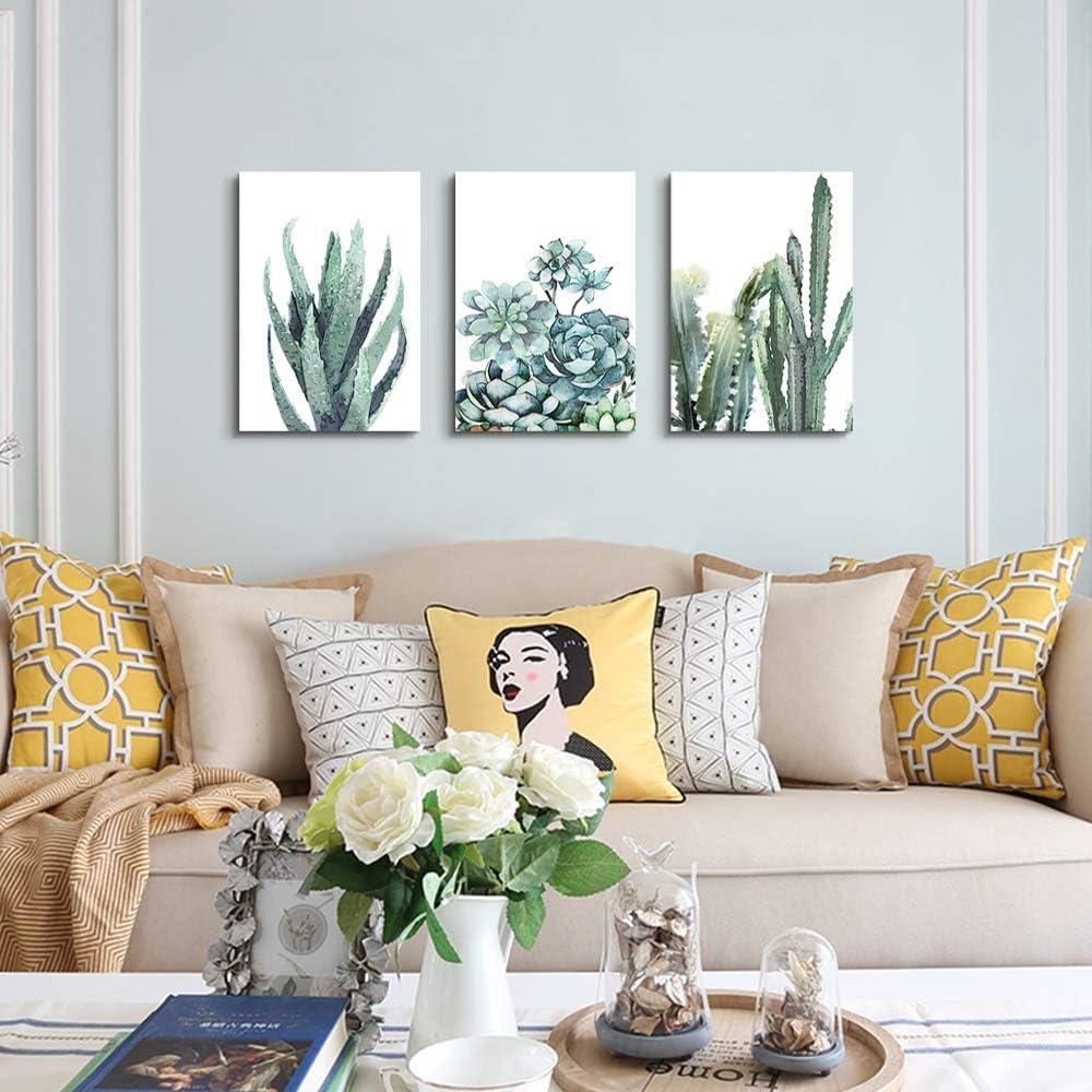 Canvas Wall Art For Living Room Bathroom Wall Decor For Bedroom Kitchen Artwork Canvas Prints Green Plant Flowers Painting 12" X 16" 3 Pieces Modern Framed Office Home Decorations Family Picture
