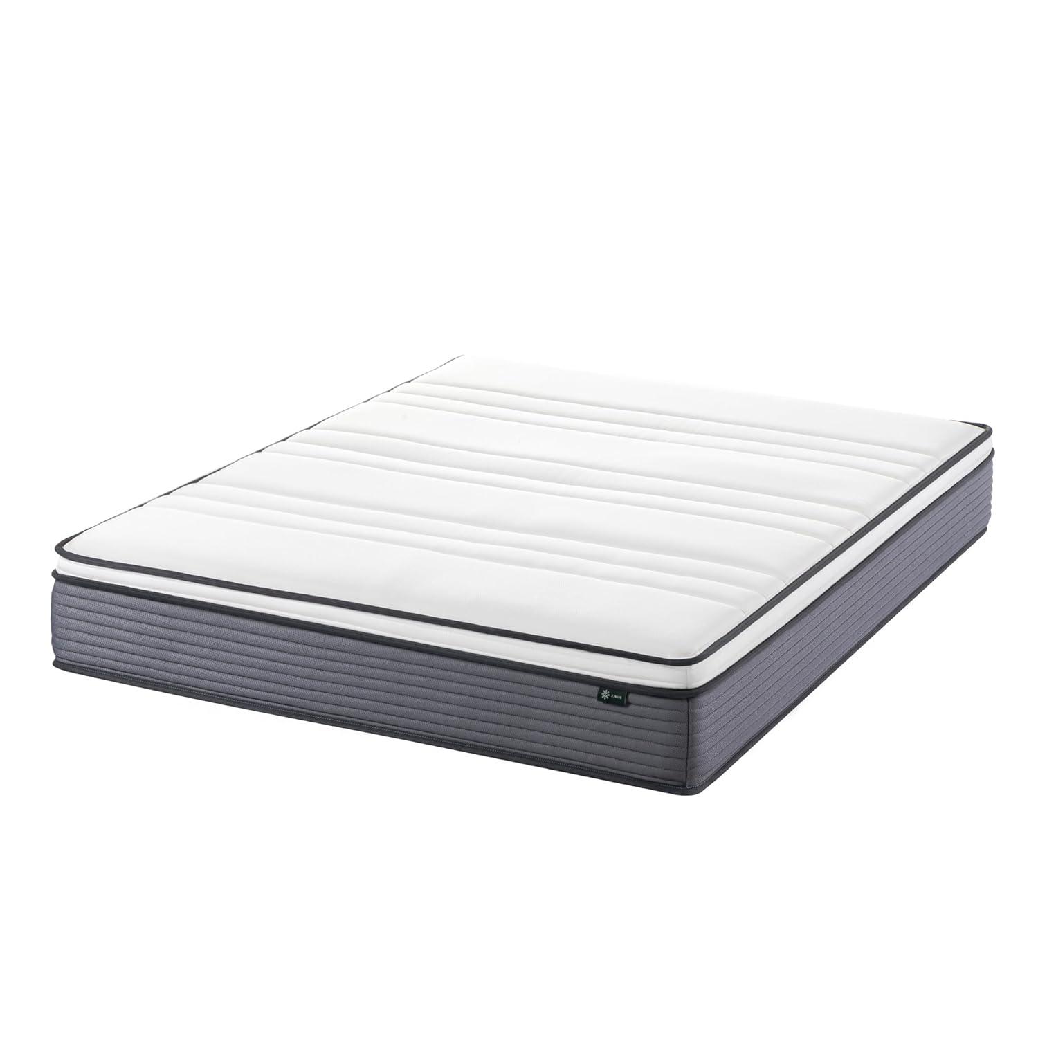 ZHENYING 10 Inch True Support Hybrid Mattress [New Version], Queen, Fiberglass Free, Medium Feel, Motion Isolation, Certified Safe Foams & Fabric, Mattress in A Box