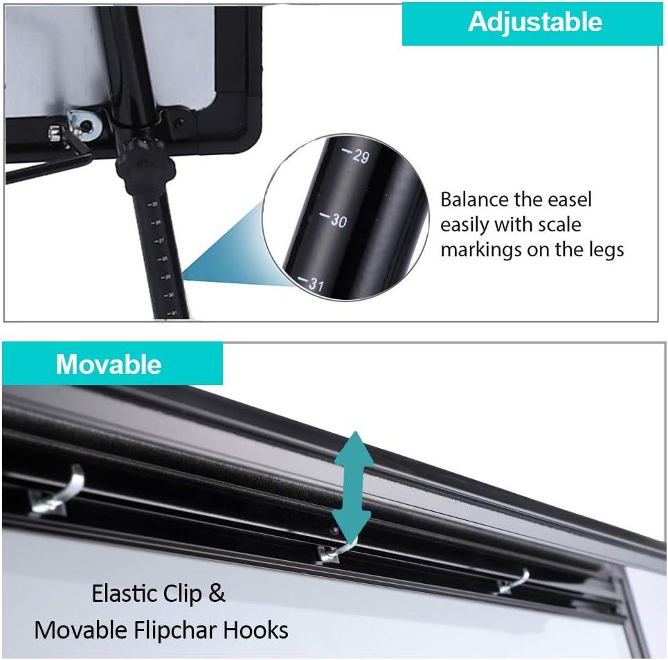 Adjustable Magnetic Whiteboard Easel with Tripod Stand and Flipchart
