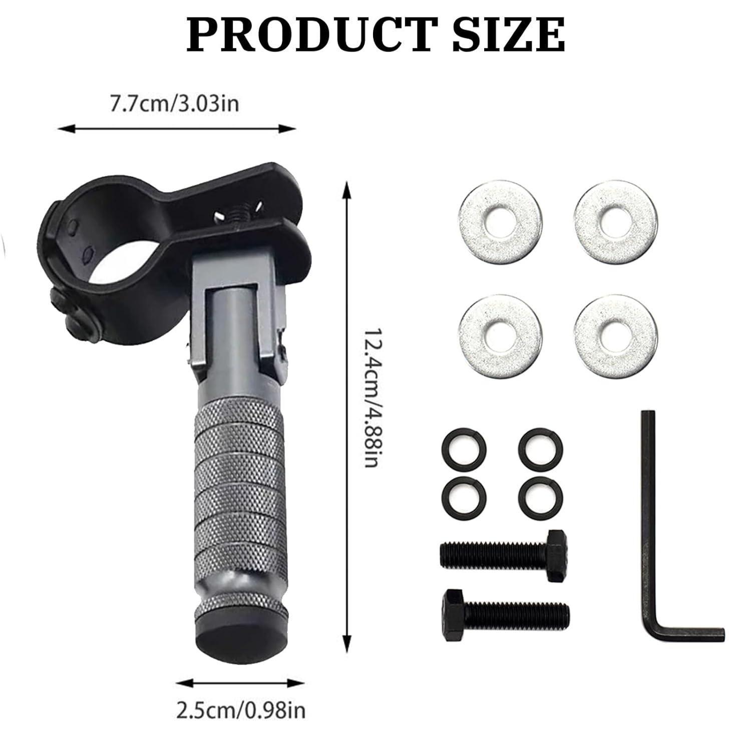 XINGWU M8 Motorcycle Foot Pegs 90 Degree Foldable Footpegs CNC Anti-Skid Footrest Universal for Yamaha Honda Suzuki Aprilia Electric Car Motorbike Mini Bike Dirt Pit Bike Passenger Pedal (Black)