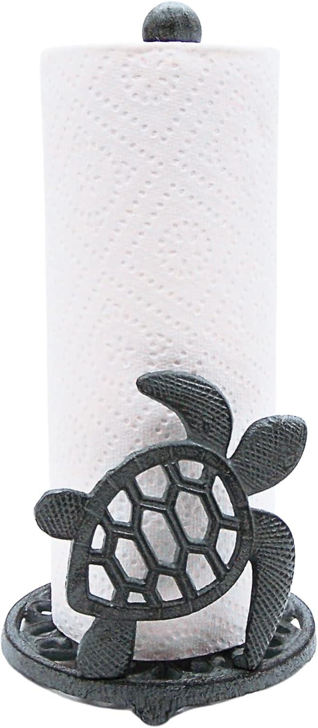 Sea Turtle Paper Towel Holder, Nautical Kitchen Accessories, Freestanding Countertop Organization, 13 Inches