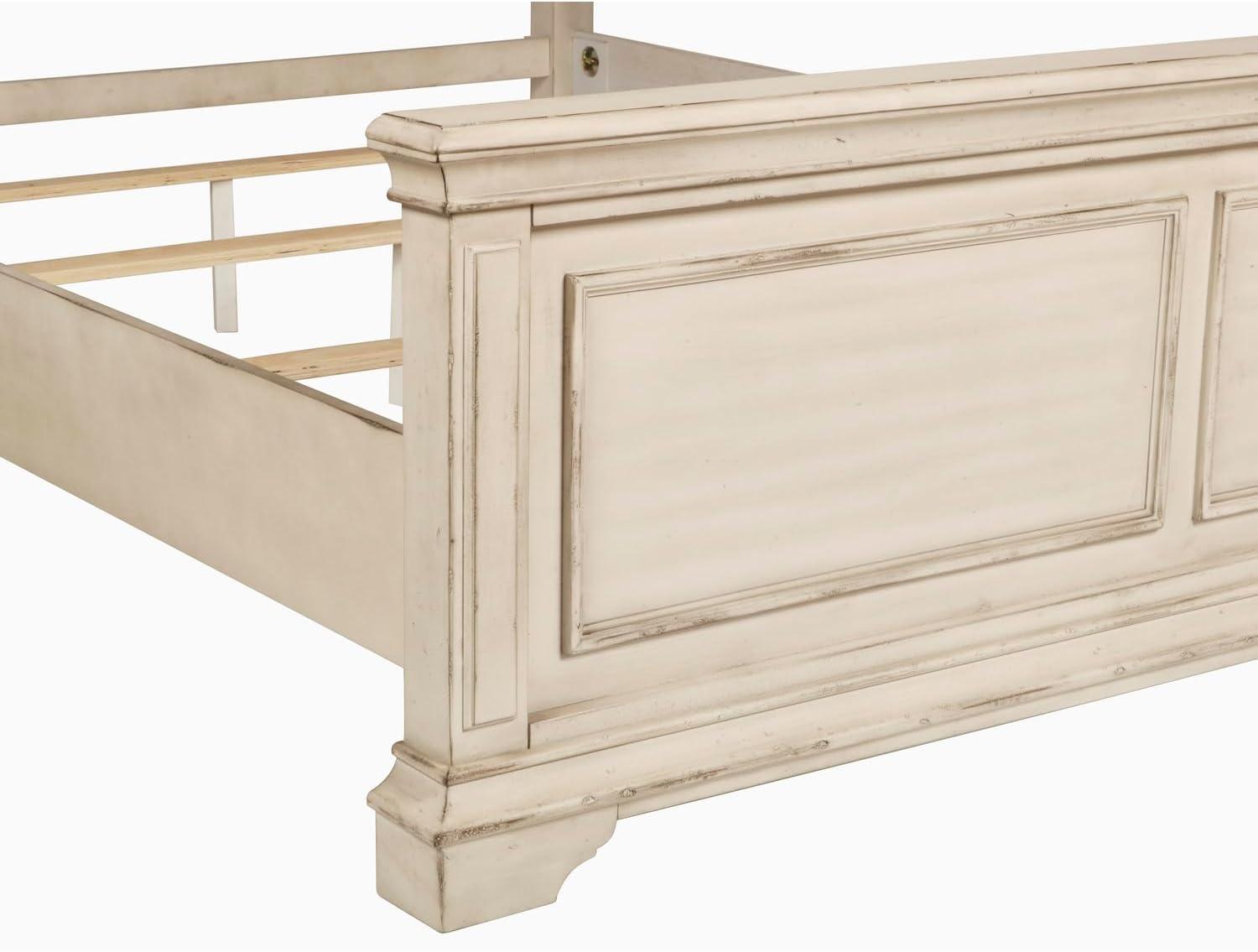 New Classic Furniture Anastasia Traditional Wood King Bed in Ant White