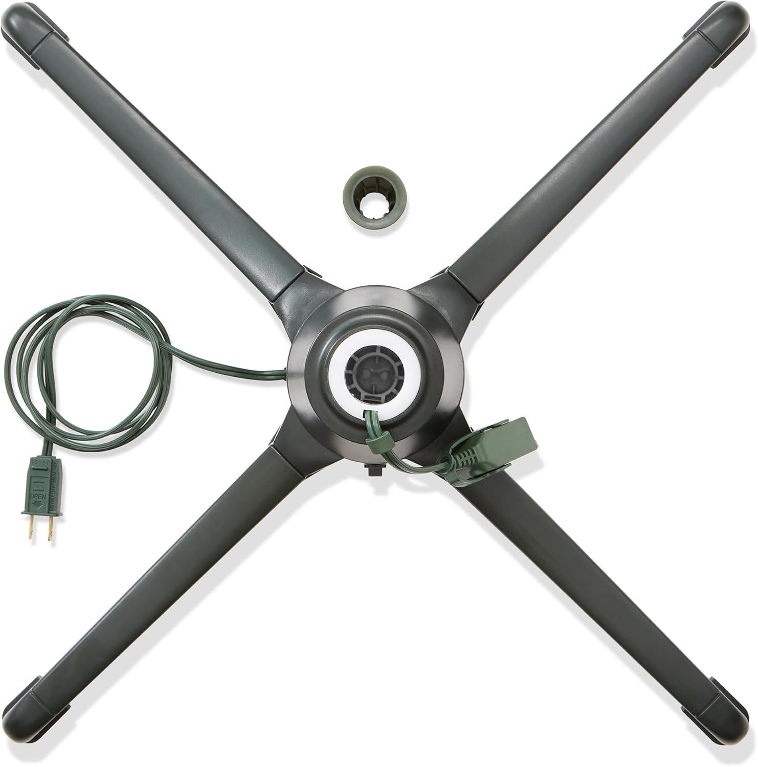 Casafield Rotating Christmas Tree Stand - 360-Degree Revolving Base for Up to 7.5 FT Artificial Tree, Green