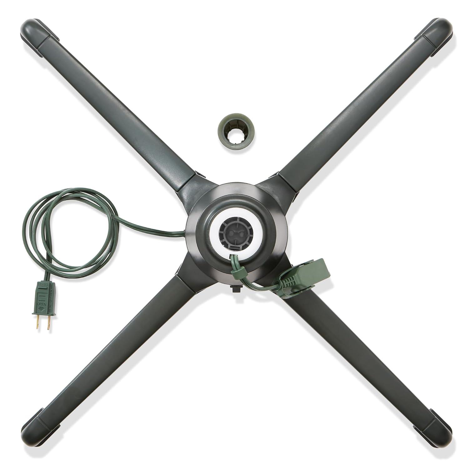 Casafield Rotating Christmas Tree Stand - 360-Degree Revolving Base for Up to 7.5 FT Artificial Tree, Green