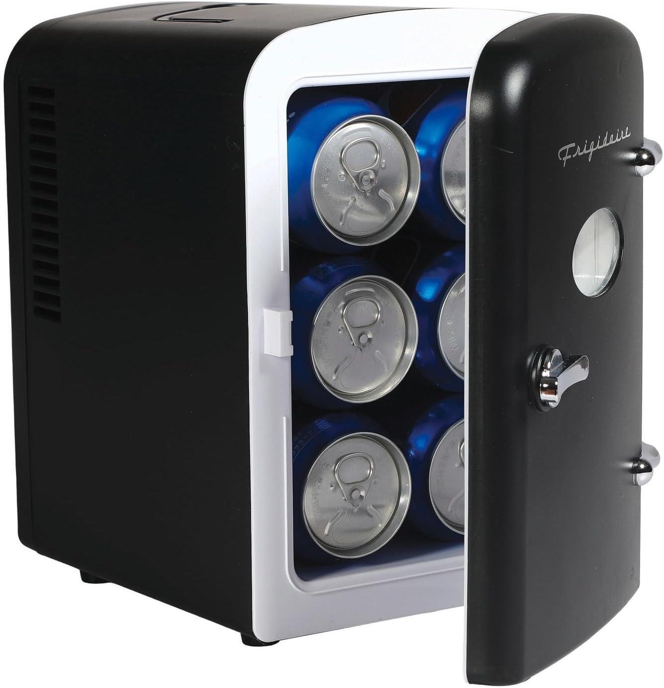 Frigidaire, 6 Can/4L Mini Personal Retro Fridge Cooler, EFMIS229, Black