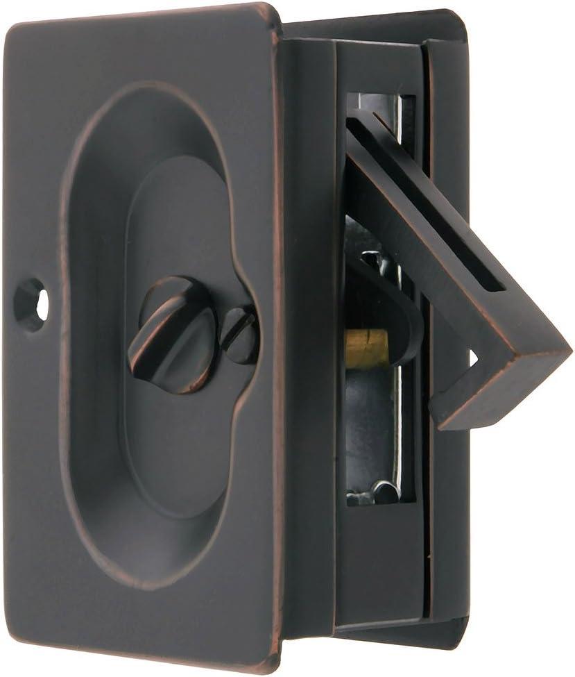 Oil Rubbed Bronze Universal Pocket Door Lock Set