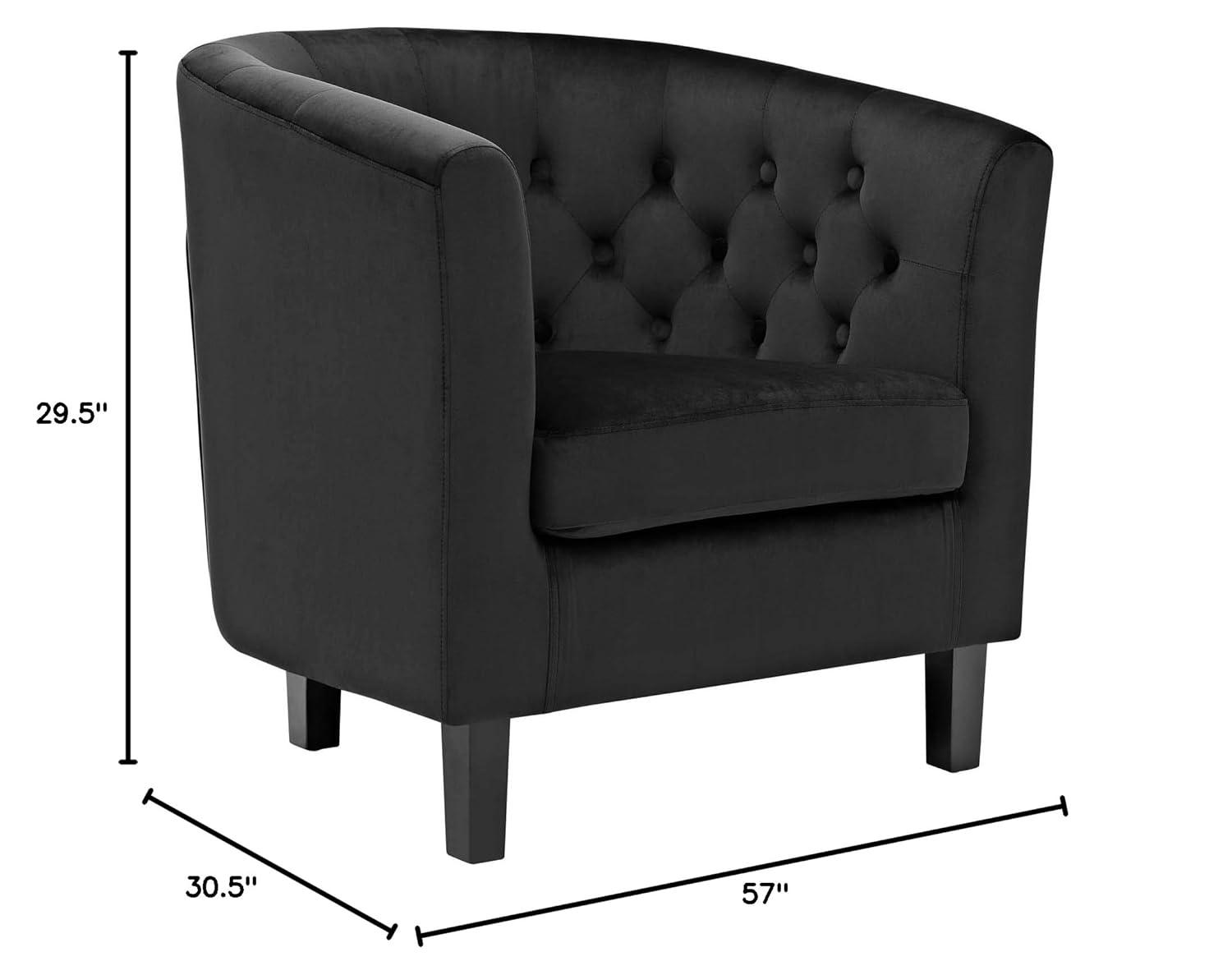 Modway Prospect Juego de Sillón y Sofá de Dos Plazas de Terciopelo de Alto Rendimiento de 3 Piezas en Azul Marino