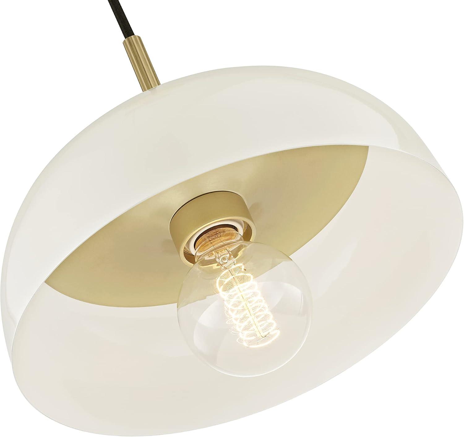 Dea Pendant Light - Aged Brass and Cream / Large