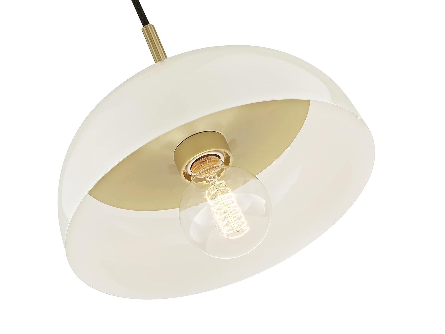 Dea Pendant Light - Aged Brass and Cream / Large