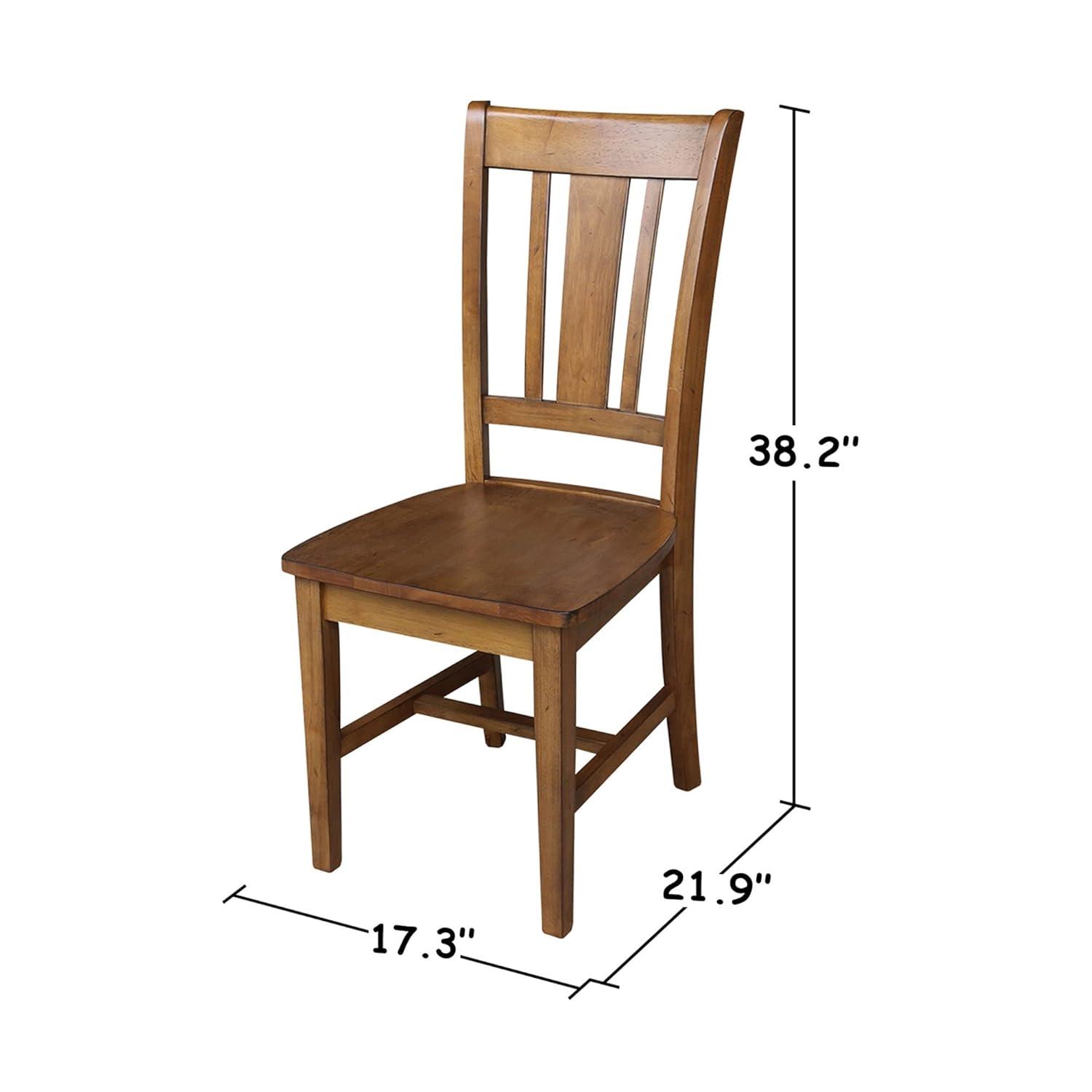 Set of 2 San Remo Splatback Chairs Pecan - International Concepts: Solid Wood, Unupholstered