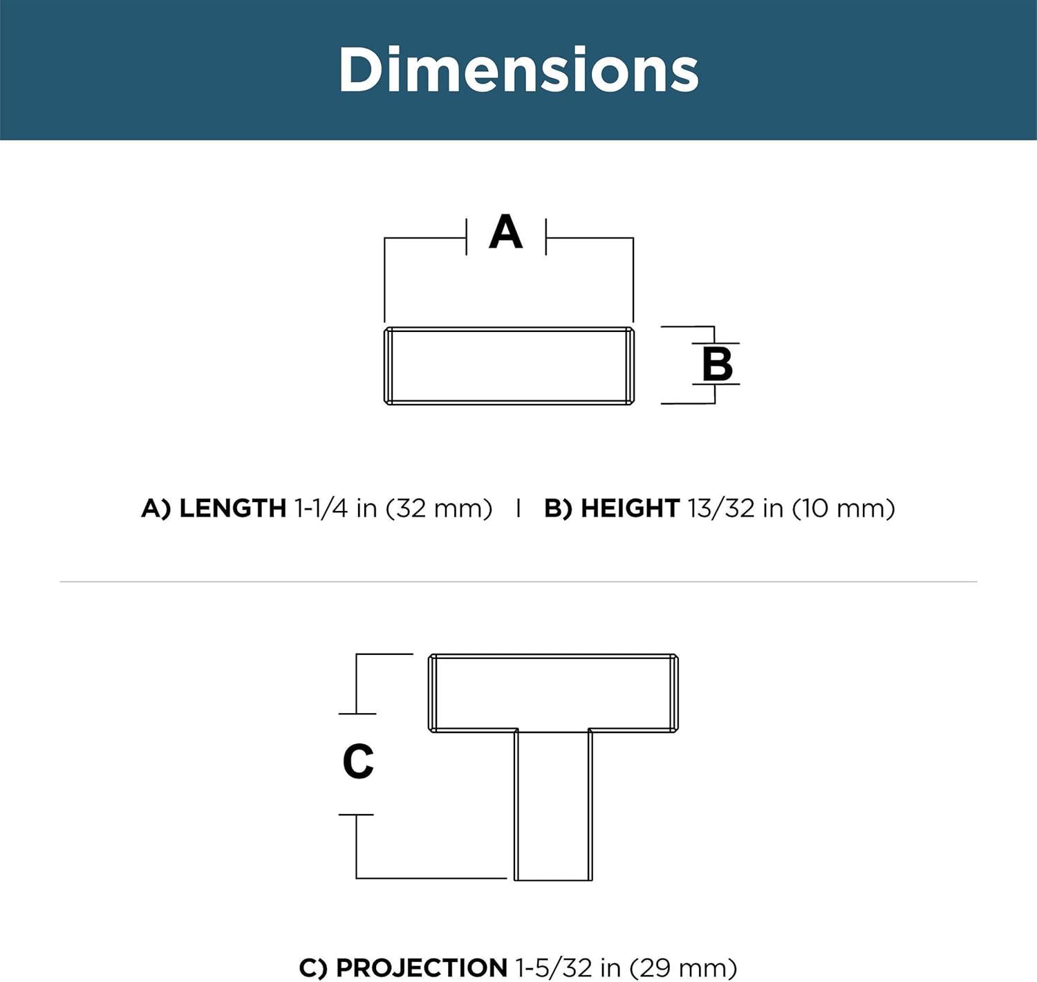 1.25" Length Bar Knob