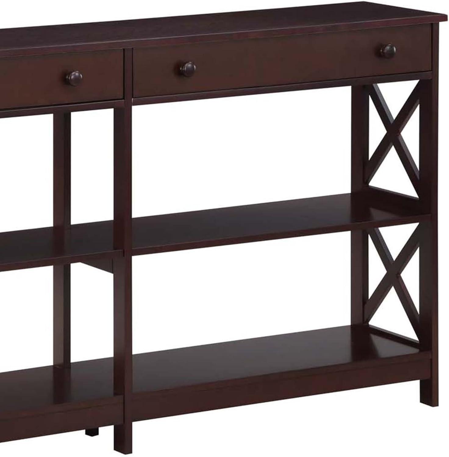 Convenience Concepts Oxford 2 Drawer 60 inch Console Table with Shelves