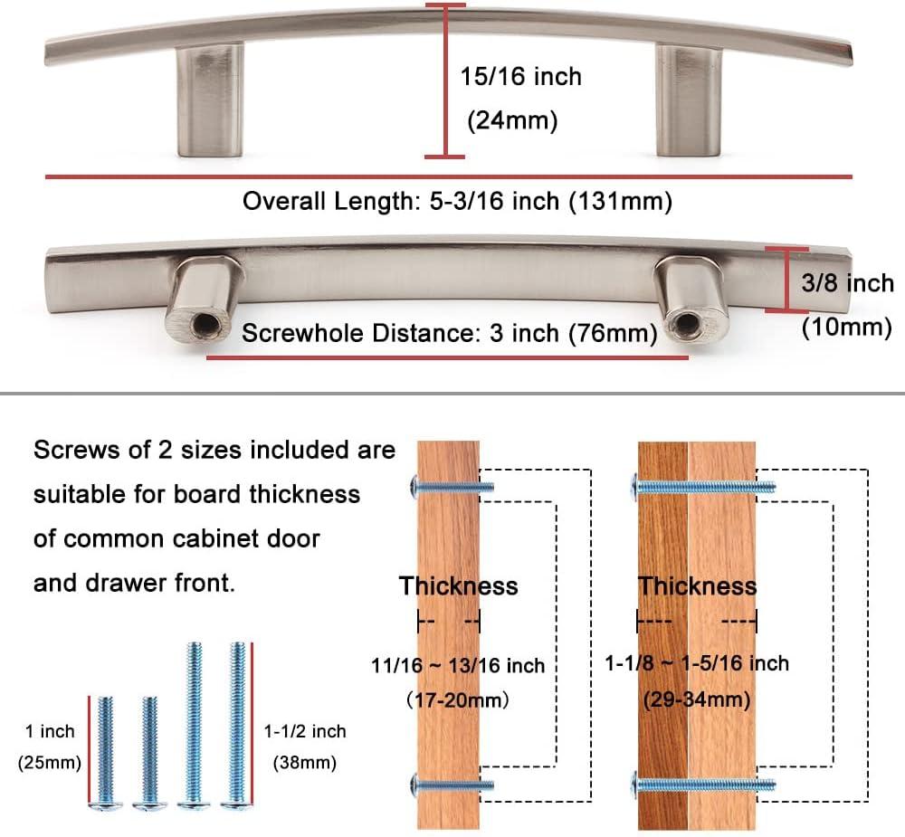 Oil Rubbed Bronze Curved Bar Cabinet Pulls with Mounting Hardware