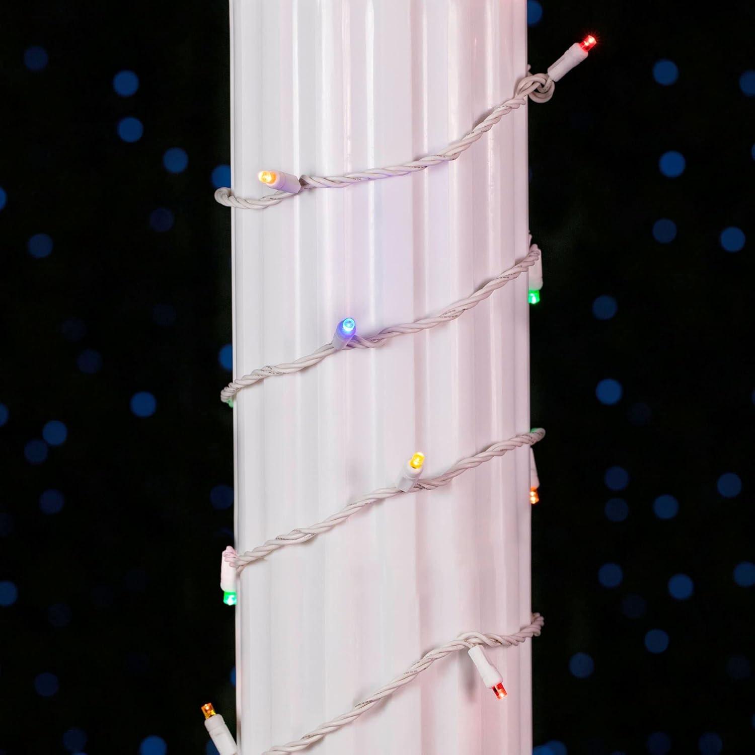 8.5 Foot 20 Light Mini LED Crafting Lights by Novelty Lights, Multicolor LEDs on White Wire, 24 Inch Lead, Non-Connectable Short Fairy Light String