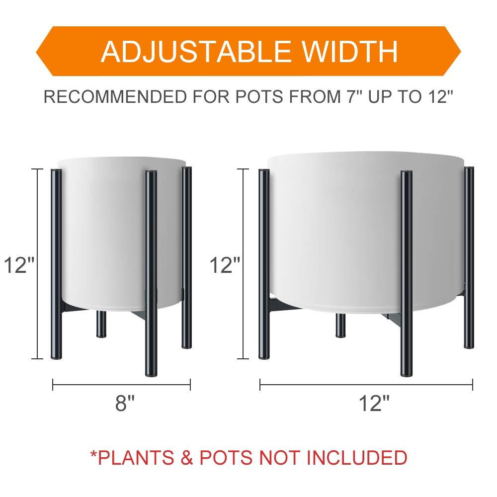 Metal Plant Stands for Indoor Plants Adjustable for 8 9 10 11 12 inches Planter Mid Century Stable Stylish Corner Plant Stand for Outdoor, Gold 1Pack, Pot not Included