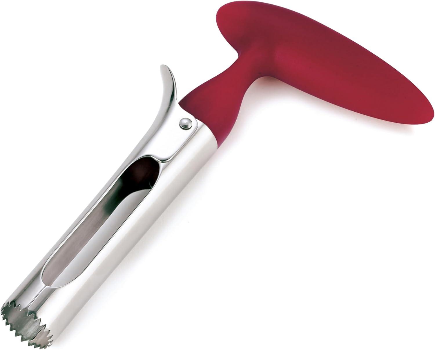 Cuisipro Apple Corer Handy Tool Ergonomic Handle Lever Release Red
