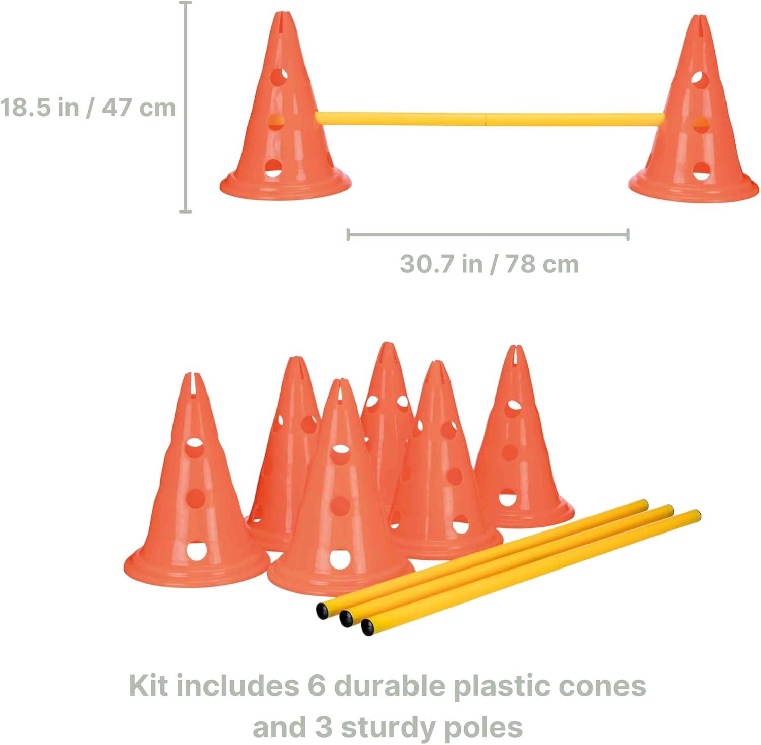 TRIXIE TRIXIE Dog Agility Hurdle Cone Set, Portable Canine Agility Training Set
