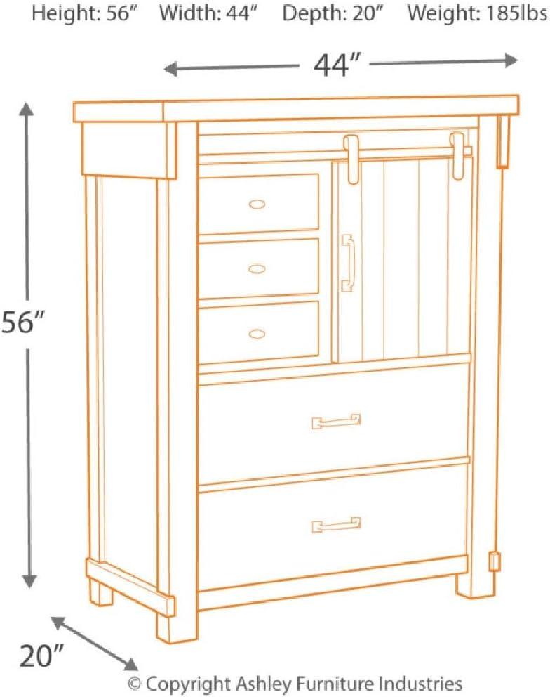 White Farmhouse 5-Drawer Chest with Dovetail Drawer