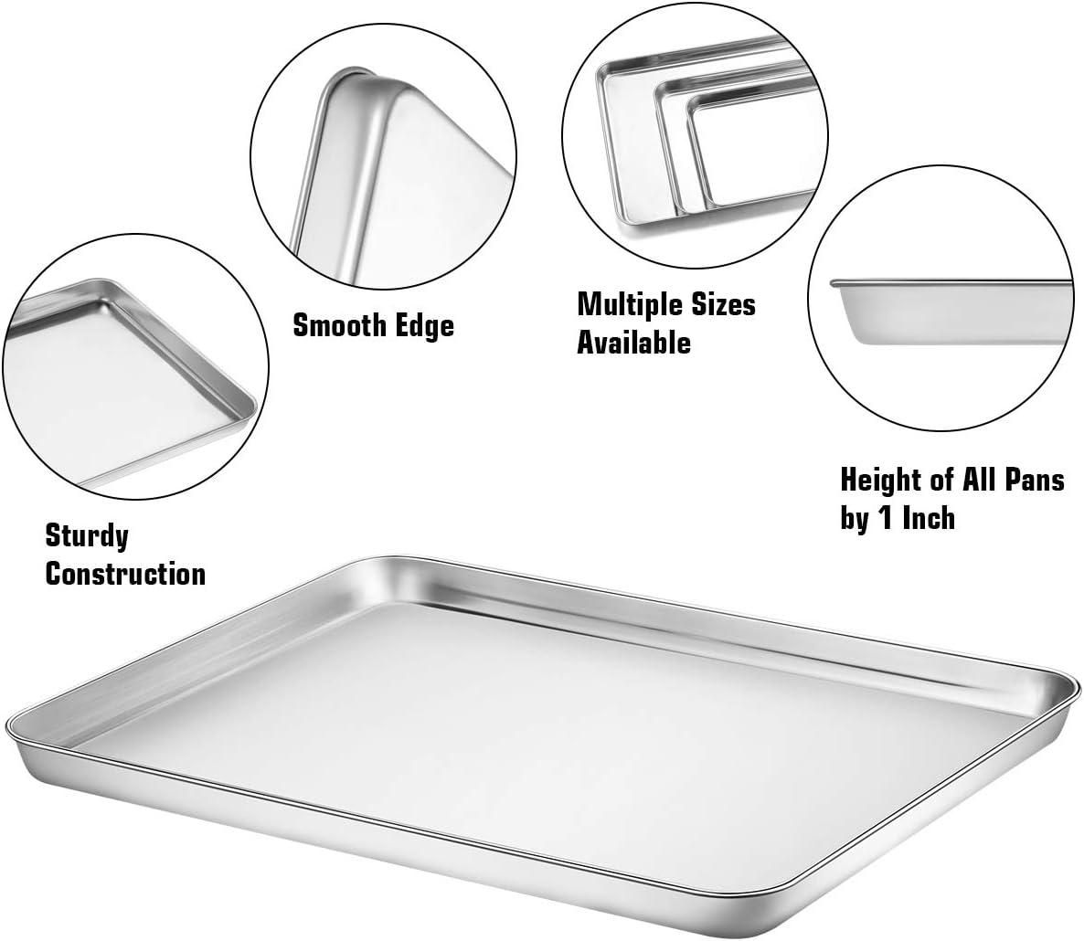 Stainless Steel Baking Sheet Set with Silicone Mats, 6-Piece