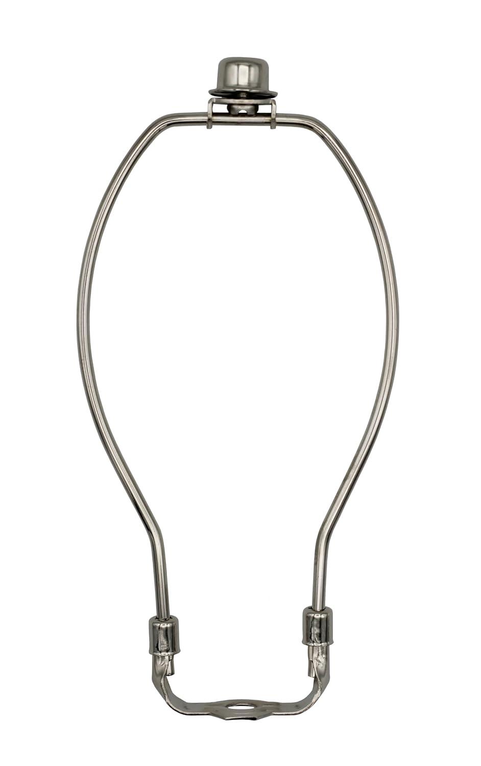 Polished Nickel 8-Inch Lamp Harp Kit with Finial and Base
