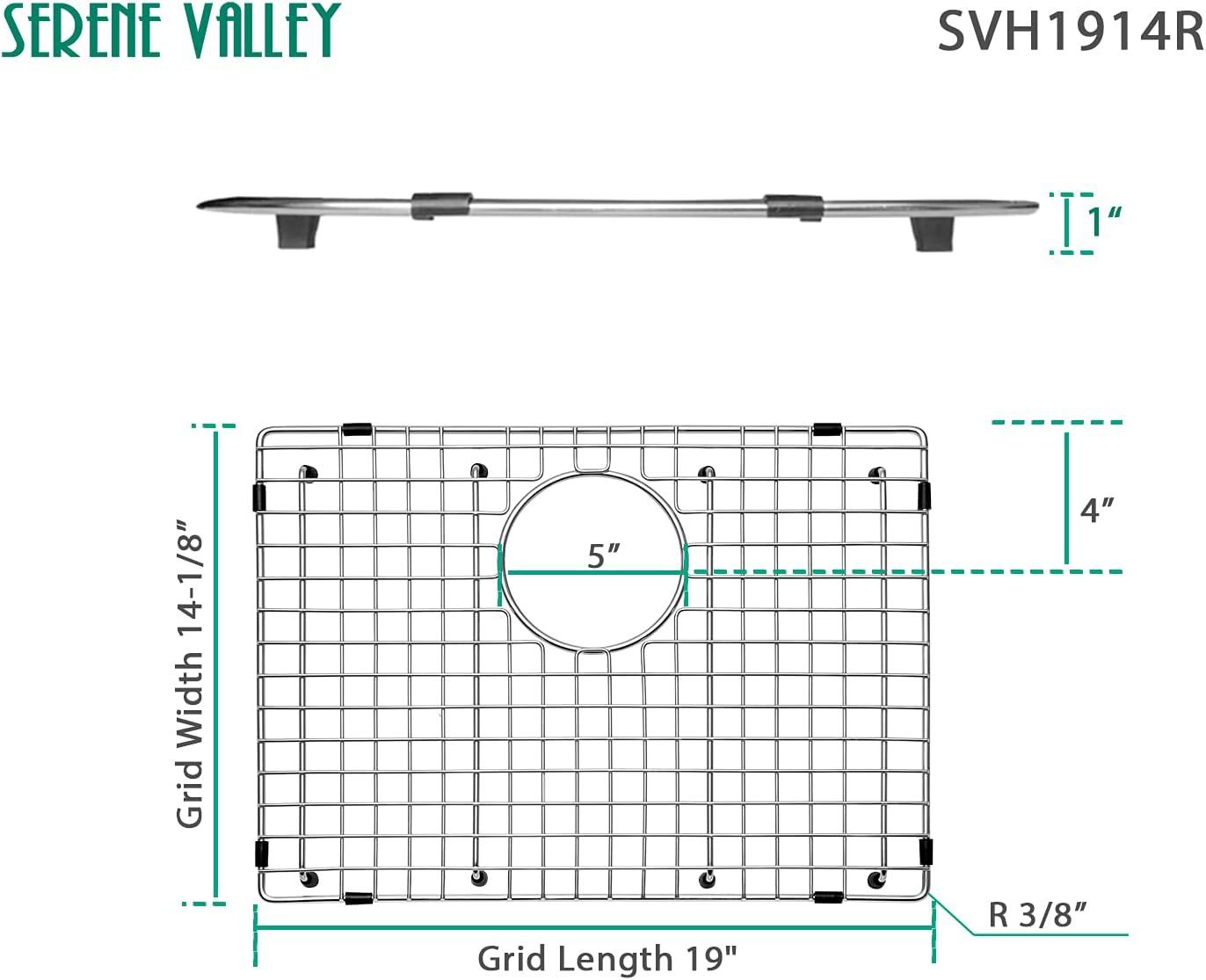 19.02-in x 14.09-in Rear Drain Heavy-Duty Stainless Steel Sink Grid